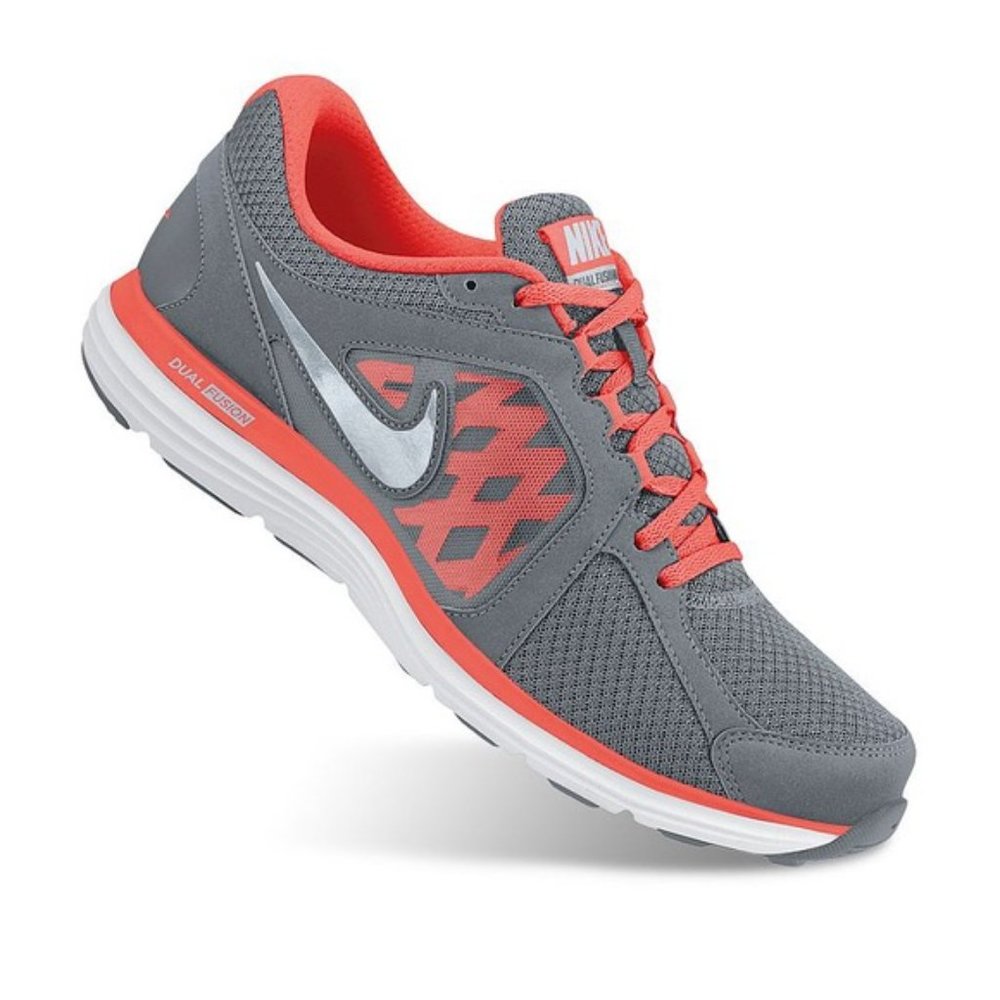 Womens Nike Dual Fusion St3 gray orange athletic exercise sneakers shoes Size 6